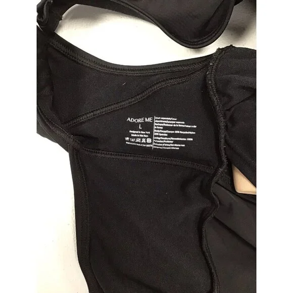 Adore Me One Piece Swimsuit Alaine Contour Black Large Bathing Suit Open 🩶 - Picture 3 of 3